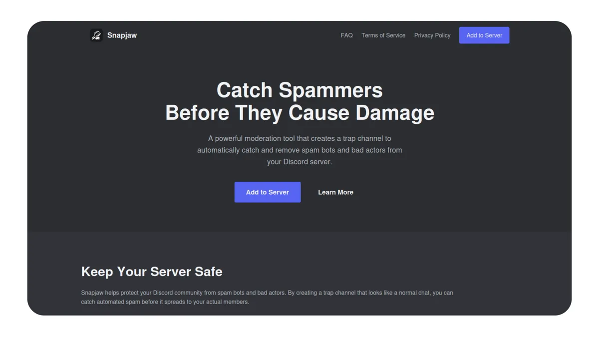 Snapjaw Trap Channel Discord Bot