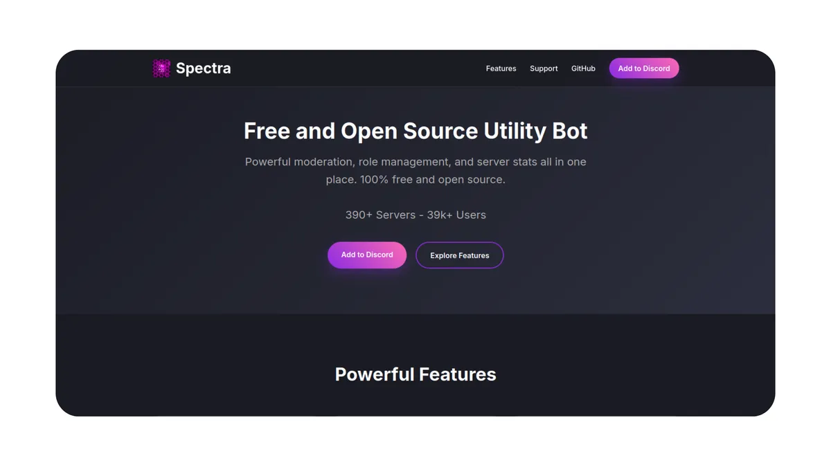Spectra Multipurpose Discord Bot